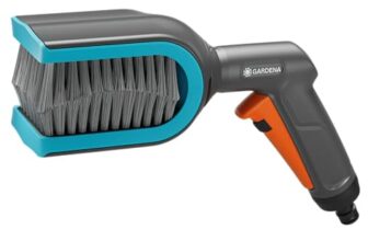 Gardena Cleansystem Jalousienbürste: Reinigungsbürste für C- oder Z-Lamellen, einfache Lamellenreinigung, drehbarer Bürstenkopf, mit Wasseranschluss, komfortable Dauerarretierung (18850-20)