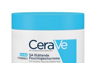 CeraVe Glättende Feuchtigkeitscreme, Bei Trockener, rauer oder unebener Haut, Mit Hyaluronsäure, Urea, 3 essenziellen Ceramiden und Salicylsäure, Auch bei Allergien, 340 g