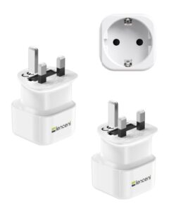 LENCENT 2 Stück Adapter England Deutschland Stecker Typ-G Reisestecker