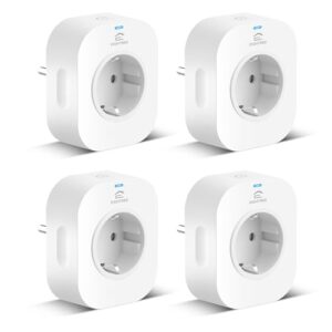 EIGHTREE Smart WLAN Steckdose mit Strommessung 16A, 2,4-GHz-WLAN 4er Pack
