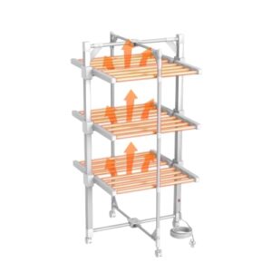 Innotic Elektrischer Beheizter Wäscheständer Turm mit Rollen,62*59*111 CM