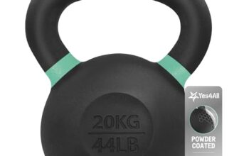 Yes4All XUT6 Pulverbeschichtetes Kettlebell aus Gusseisen, 20 kg