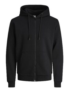 JACK & JONES Herren Veste Sweat-Shirt Jjebradley Sweat Zip Hood Noos, Schwarz, M