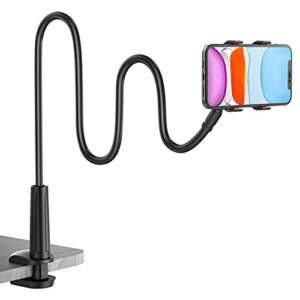 SHAWE Handy Halter für Bett, Schwanenhals Handy Halterung – Flexible Lang Arm Handyhalterung Ständer für iPhone 16 15 14 13 12 11 Pro XS Max X 8, Samsung S10 S9, 4-6,5 Zoll Geräte
