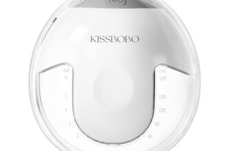 KISSBOBO K5 Milchpumpe Elektrisch,4 Modi 19 Stufen,280mmHg Starke Saugleistung elektrische milchpumpe freihändig,Schmerzfreie elektrisch tragbar (1 Stück/Weiß)