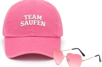 RgitFzi Malle Outfit Damen Team Saufen Cap Damen Inklusive Herz Sonnenbrille Set Lustige Malle Accessoires Für Mallorca Feier Festival Sowie JGA Urlaub Kostüm