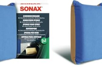 SONAX ScheibenSchwamm (1 Stück) nimmt Nässe mit einem Wisch auf und hinterlässt einen dünnen Film mit Antibeschlagwirkung | Art-Nr. 04171000 (Packung mit 2)