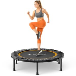 MERACH Mini Trampolin – 102cm/122cm Fitness Trampolin Faltbar, Maximale Belastung 150 KG, Trampoline für Bewegungstraining Leise
