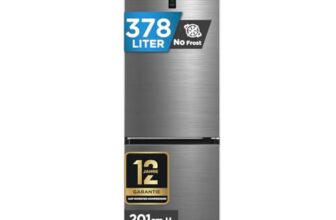 Midea 378L Kühlschrank mit Gefrierfach,201cm,29dB,EEK A,NoFrost,DualCooling