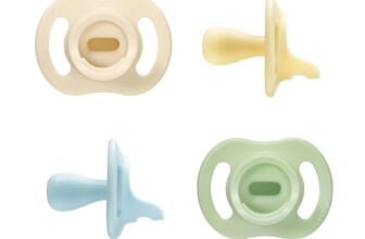 Tommee Tippee Ultraleichter StayPut 0-6m, 4er-Pack, Schnuller, einteiliges Silikondesign