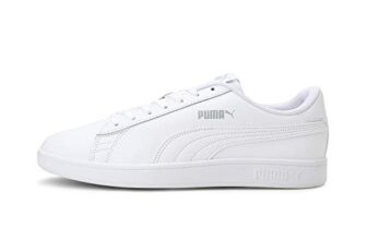 PUMA Unisex Puma Smash v2 L Low-Top, Puma White-Puma White, 41 EU
