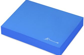 ProsourceFit Exercise Balance Pad – Non-Slip Cushioned Foam Mat & Knee Pad for Fitness and Stability Training, Yoga, Physical Therapy 15.5”x12.75”, Blue