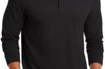 COOFANDY Poloshirt Herren Langarm Polo Shirt Langarmshirt Schwarz 2XL
