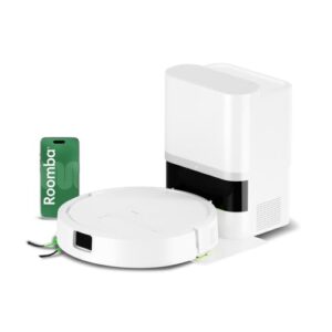 iRobot Roomba® 115 Combo Saug- und Wischroboter + AutoEmpty™ Dock, 15k Pa Saugleistung, Bürsten und Wischpad reichen, Navigation mit Clearview™ LiDAR, Weiß