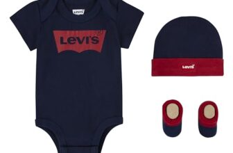 Levi’s Kids Classic batwing infant hat bodysuit bootie set 3pc Baby Jungen Pastel Turquoise 0-6 Monate