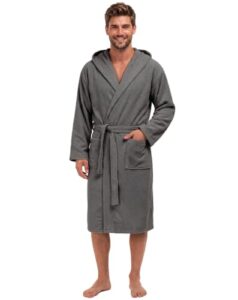 Twinzen – Bademantel Herren Frottee mit Kapuze – 100% Baumwolle – XXXL
