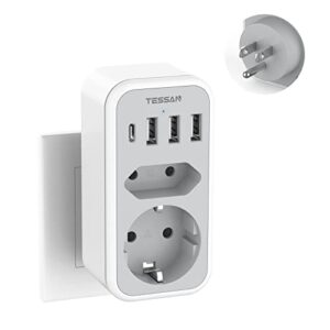 TESSAN USA Adapter Steckdose, 6 in 1 Adapter Thailand Steckdose