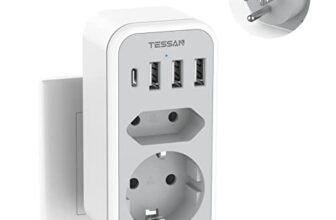 TESSAN USA Adapter Steckdose, 6 in 1 Adapter Thailand Steckdose