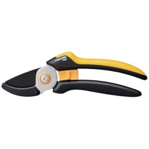 Fiskars Amboss-Gartenschere L, Solid, P361, Für trockene Zweige und Äste, Antihaftbeschichtet, Edelstahl-Klingen, Länge: 20,1 cm, Schwarz/Orange, 1057165