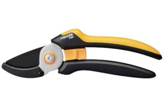 Fiskars Amboss-Gartenschere L, Solid, P361, Für trockene Zweige und Äste, Antihaftbeschichtet, Edelstahl-Klingen, Länge: 20,1 cm, Schwarz/Orange, 1057165