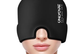 ONLYCARE Migräne Maske, Upgraded Kühlmaske Schlafmaske Kühlmütze Kühlhaube