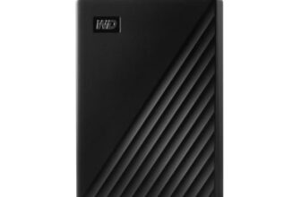 WD My Passport externe Festplatte 5 TB (mobiler Speicher, schlankes Design, herunterladbare Software, automatische Backups, Passwortschutz) Schwarz – auch kompatibel mit PC, Xbox und PS4