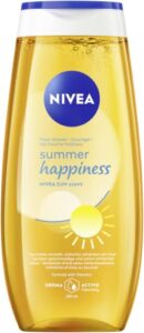 NIVEA Summer Happiness Duschgel, pH-hautneutrale Pflegedusche mit Vitamin C & E, feuchtigkeitsspendendes Duschbad mit dem klassischen NIVEA Sonnencreme Duft (250 ml)