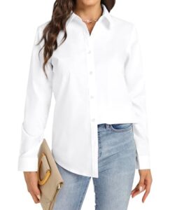 J.VER Bluse Damen Langarm Business Casual Hemd Einfarbig Straight Oberteil