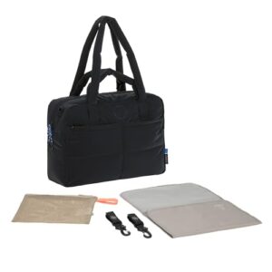 LÄSSIG Baby Wickeltasche mit Tragegriff und Wickelunterlage, Kinderwagenbefestigung, wasserabweisend/GRE Everyday Bag black