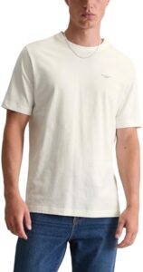 Marc O’Polo Denim Herren T-Shirt aus Bio-Baumwolle Regular Fit, Weiß (Egg White), XXL