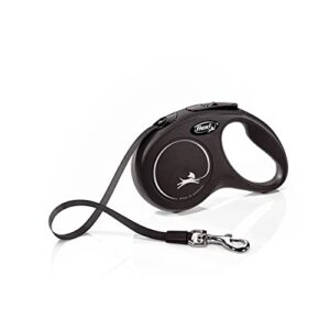 flexi Classic S Hunde Roll-Leine, 5m Gurt, schwarz