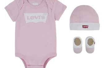 Levi’s Kids Classic batwing infant hat bodysuit bootie set 3pc Baby Jungen Fairy Tale 0-6 Monate