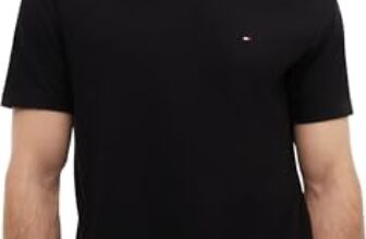 Tommy Hilfiger Herren T-Shirts Kurzarm Essential Regular Fit Rundhalsausschnitt, Schwarz (Black), XL