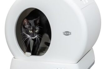 TRIXIE Selbstreinigende Katzentoilette weiß – 53 x 55,5 x 52 cm