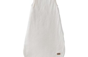 roba Babyschlafsack Seashells Oyster 90 cm – Ganzjahres Schlafsack aus Bio-Baumwolle – GOTS & Oeko-TEX Standard 100 – Weiß
