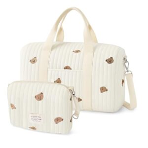 PinDaito Wickeltaschen Wickeltisch Organizer, Kliniktasche Geburt Große, Baby Sachen Babyparty Geschenk, Diaper Bag Wickelorganizer Babysachen für Unterwegs, Geburt im Krankenhaus, Reisen, Kinderwagen