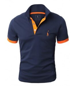 GLESTORE Herren Kurzarm Poloshirt Baumwolle Giraffen Stickerei XS-5XL