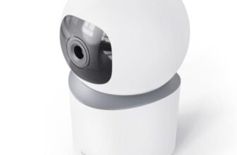Hama Überwachungskamera innen (smarte WLAN Kamera mit Nachtsicht, 1080p, Aufzeichnung, Bewegungsmelder m. Personenerkennung, Sprechanlage, Indoor Kamera schwenkbar, auch für Haustiere, Babyphone) weiß