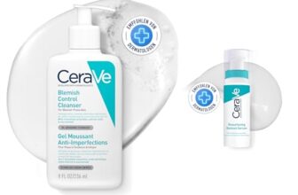 CeraVe Set mit CeraVe Porentiefe Reinigung und Hautbilderneuerndes Retinol Serum, Pflegeset zur Reinigung der Haut und Milderung von Aknemalen, Für fettige, unreine Haut, 236ml + 30ml