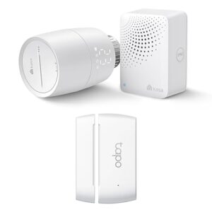 Bündel von TP-Link Kasa Smartes Heizkörperthermostat KE100 KIT + TP-Link Tapo T110 Smart Kontakt Sensor für Fenster-/Türsicherung