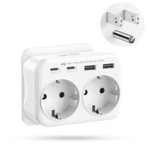 LENCENT Adapter USA Deutschland Stecker, USA Adapter Steckdose Netzadapter