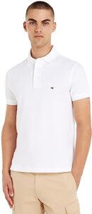 Tommy Hilfiger Herren Poloshirt Kurzarm 1985 Slim Fit, Weiß (White), M