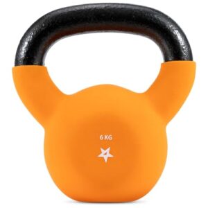 Yes4All HCR1 Neopren beschichtete Kettlebell, Krafttraining Kettlebells – 6KG Orange