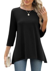 EFFAN Blusen & Tuniken für Damen 3/4 Arm Top Shirt Lässig Oberteil Blusen