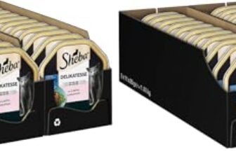 SHEBA Schale Nassfutter für Katzen Delikatesse in Gelee mit Lachs 2 x 11 x 85g (Packung mit 2)
