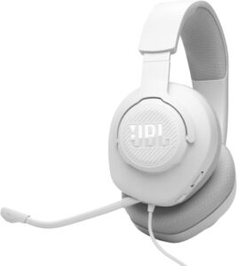 JBL Quantum 100M2 Gaming-Headset, Abnehmbares Mikrofon, 3,5-mm -Weiß