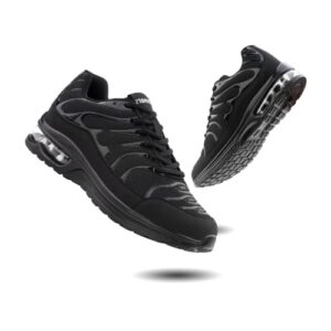 Hitmars Laufschuhe Herren Turnschuhe Damen Straßenlaufschuhe Sportschuhe Sneaker Schuhe Walkingschuhe Outdoor Running rutschfest Leichtgewichts Tennisschuhe N78 Schwarz EU 42