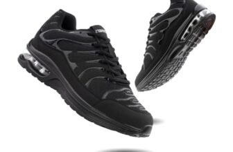 Hitmars Laufschuhe Herren Turnschuhe Damen Straßenlaufschuhe Sportschuhe Sneaker Schuhe Walkingschuhe Outdoor Running rutschfest Leichtgewichts Tennisschuhe N78 Schwarz EU 42