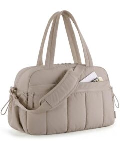 BAGSMART Puffer Reisetasche, Sporttasche Damen 24L Weekender Wickeltasche