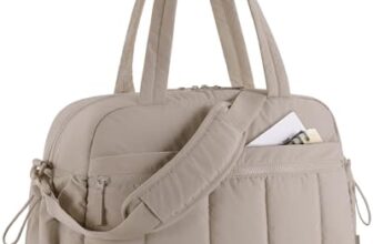 BAGSMART Puffer Reisetasche, Sporttasche Damen 24L Weekender Wickeltasche